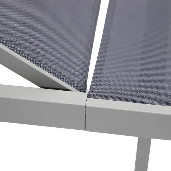 Aluminum Beach Pool Sun Lounge Chair Sling Mesh Fabric Reclining Stackable Lounger Chair