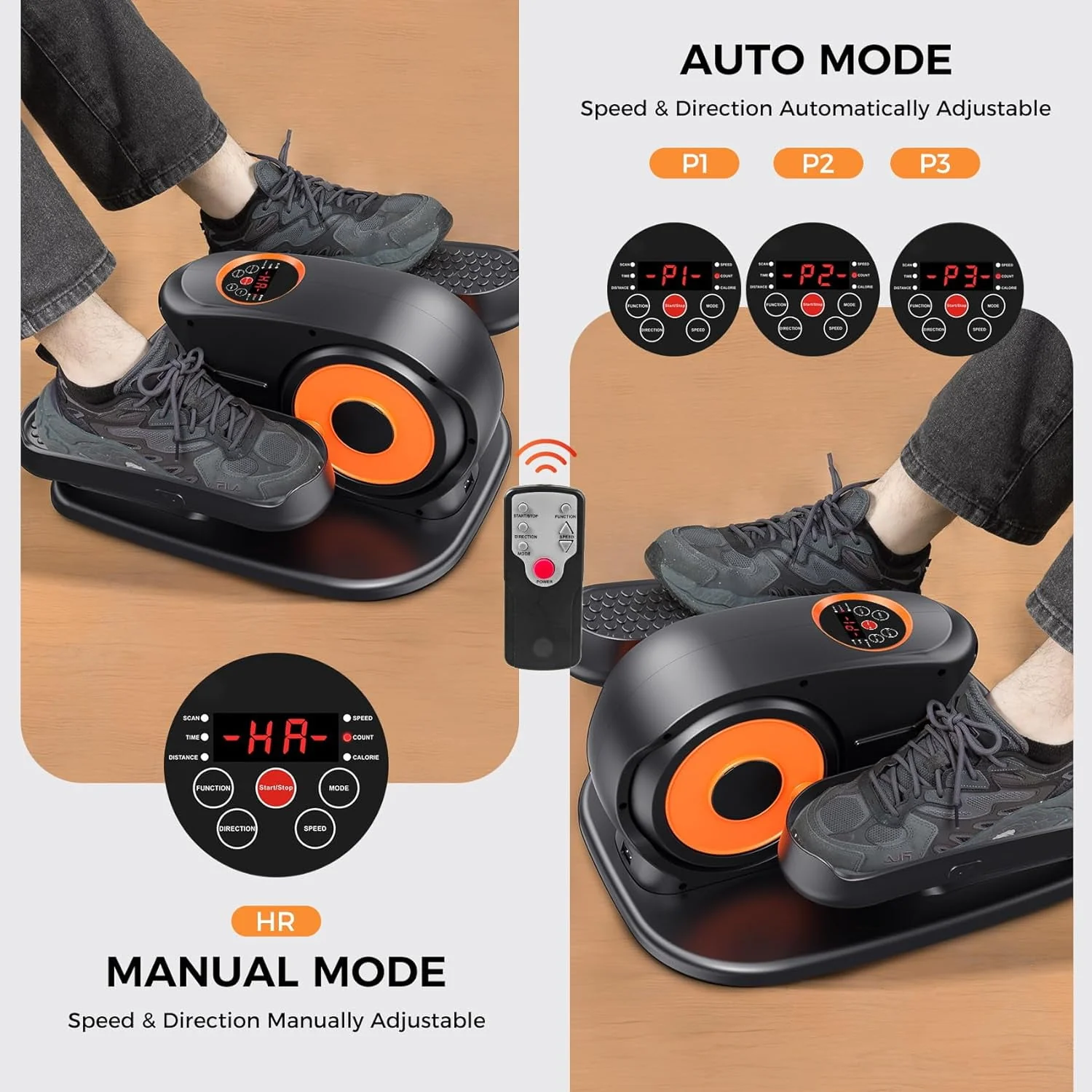 Under Desk Elliptical Machine, Ellipse Leg Exerciser for Seniors, Quiet and Portable Pedal Exerciser While Sitting, Elliptical Exercise Machine with Remote Control,12 Adjustable Speeds