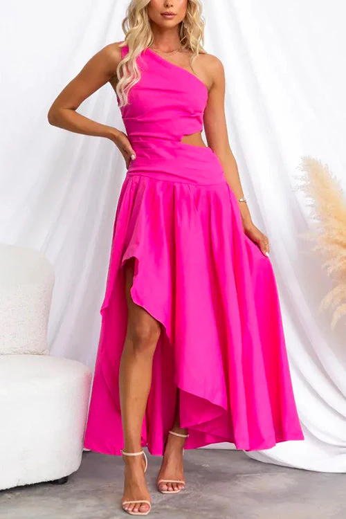 One Shoulder Cut Out Maxi DressClistos