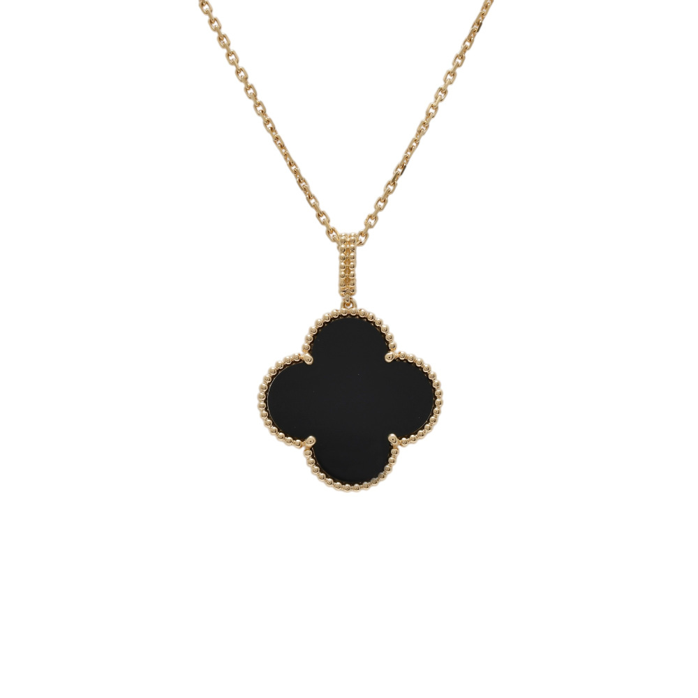 Van Cleef & Arpels Magic Alhambra Necklace 1 Motif 18K Yellow Gold Onyx VCARO49M00