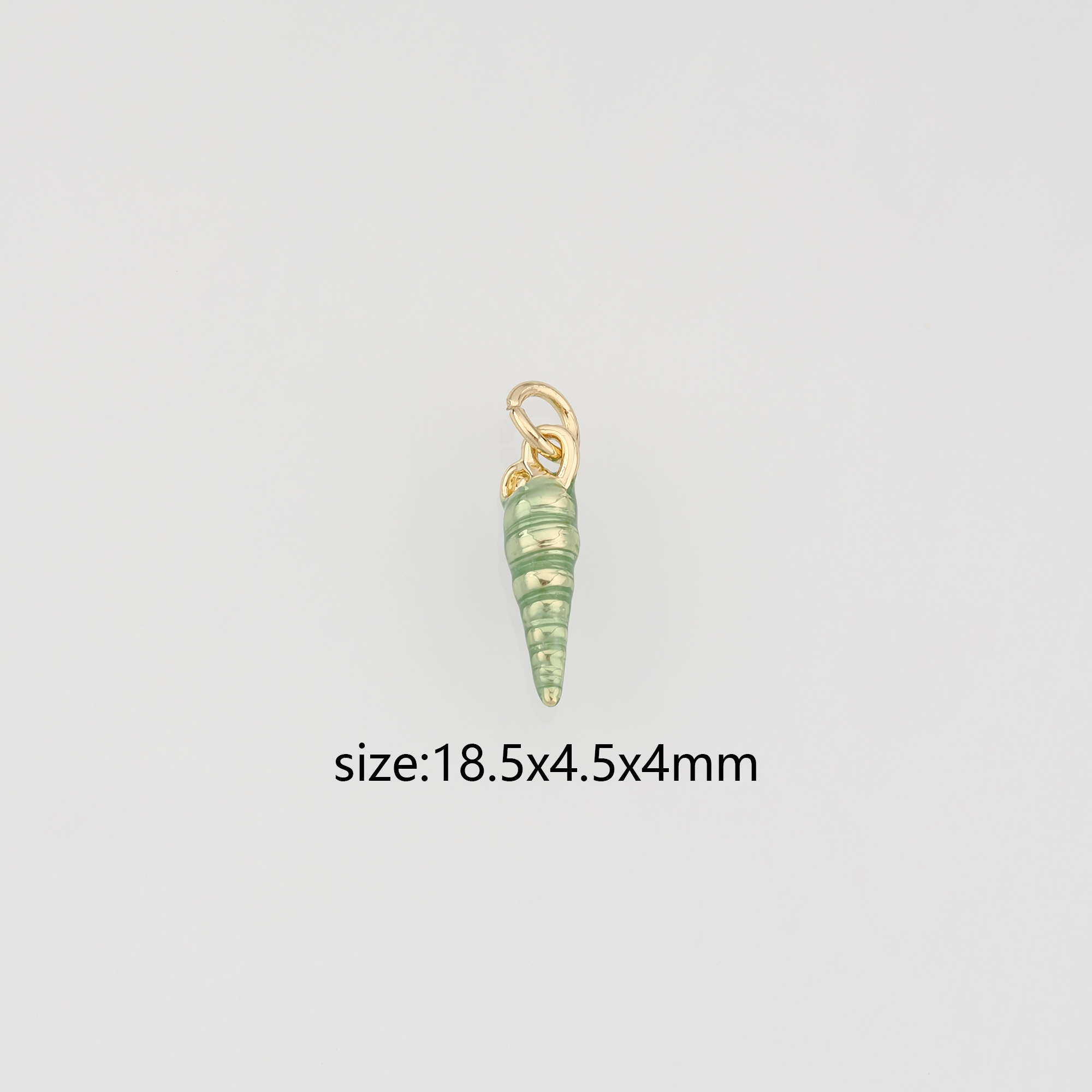18K Gold Filled Conch Shell Pendant,Enamel Ocean Shell Charm Earrings Necklace for DIY Jewelry Making Supply