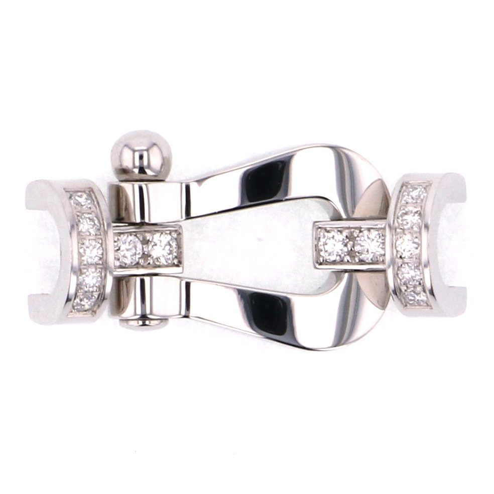 FRED Force 10 Lm Half Diamond Accessory 18K White Gold 0B0026