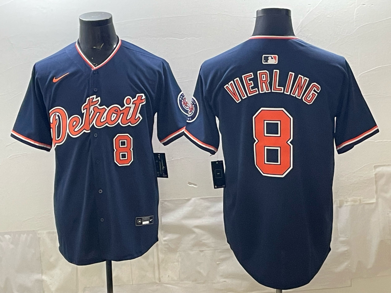 Men's Detroit Tigers Matt Vierling #8 Navy Replica Player Jersey