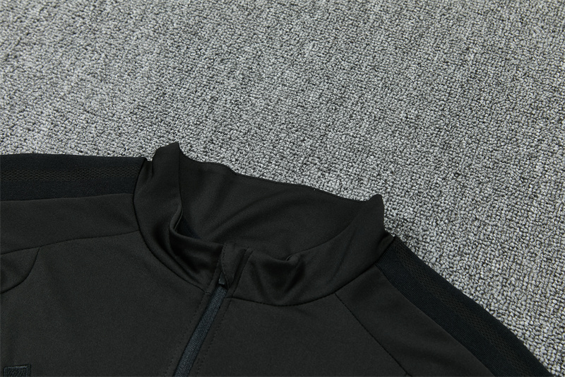 Adult / Kids 2627 LVP Half Zipper Training Suit (All Black)