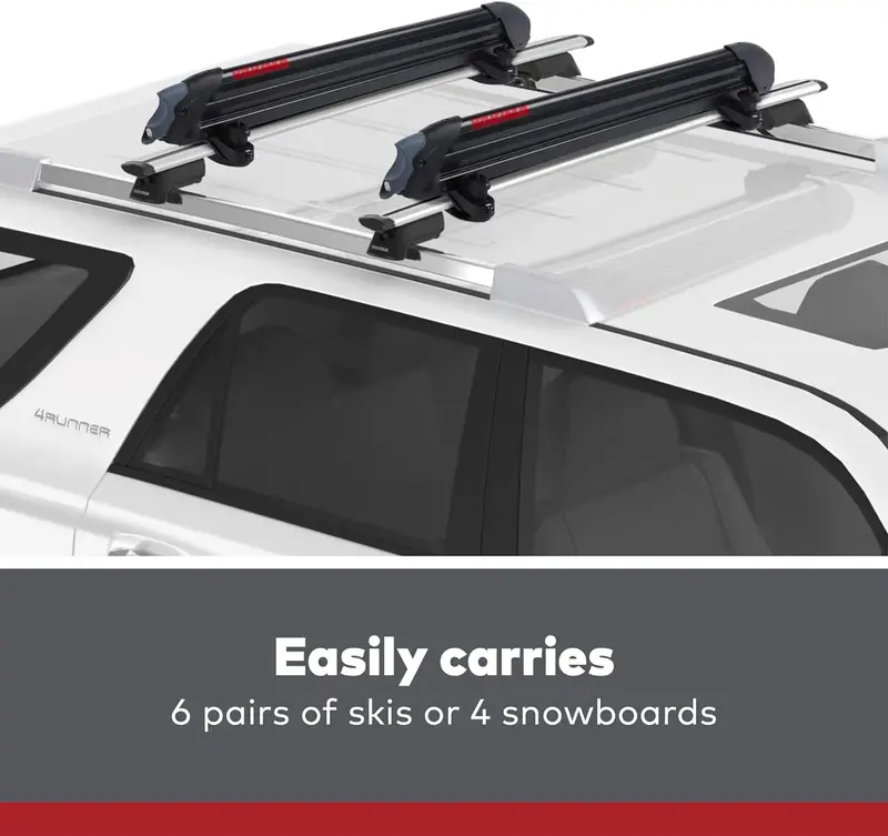 Yakima PowderHound Roof-Mount Ski & Snowboard Carrier – Holds Up to 6 Skis or 4 Boards, Quiet Ride, Universal Fit