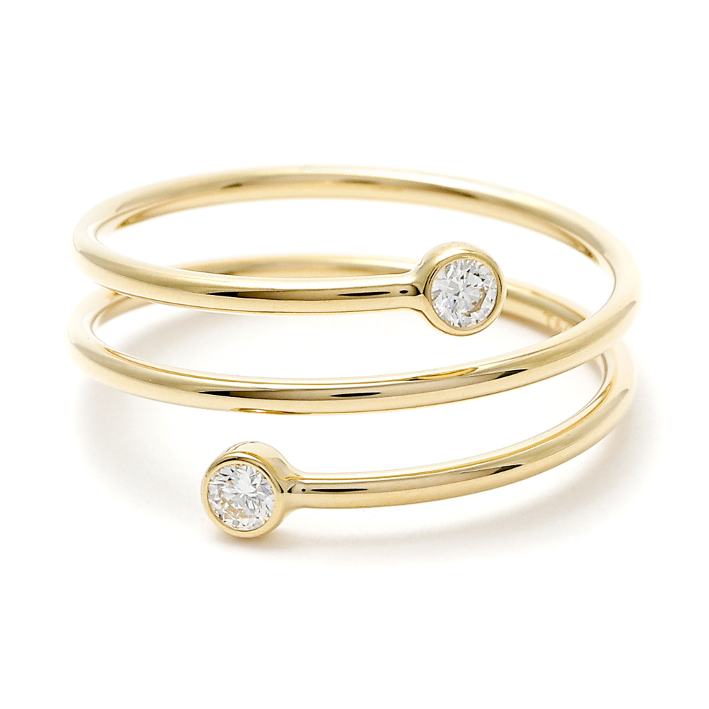Tiffany & Co. Elsa Peretti Diamond Hoop Ring 18K Yellow Gold 60409129