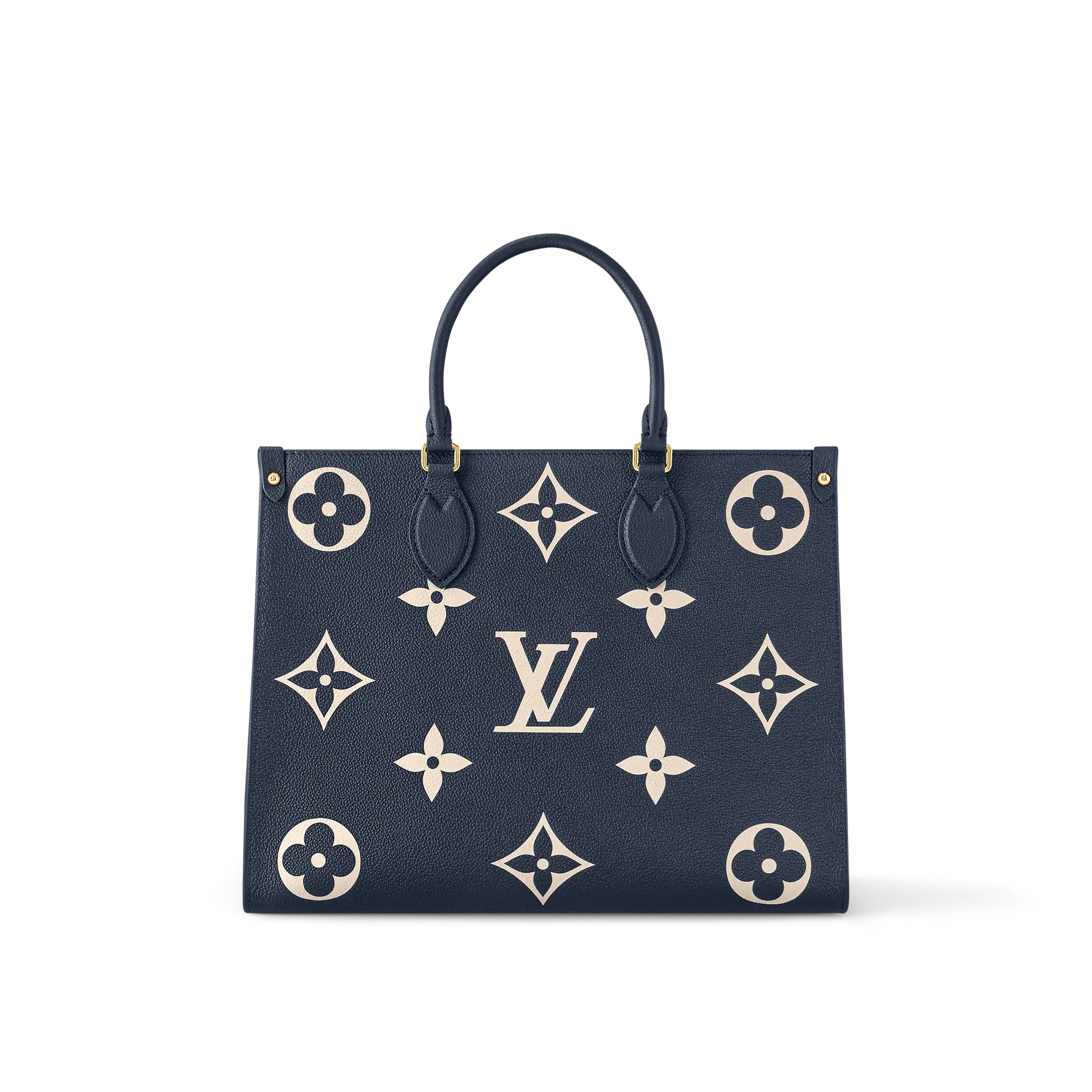 LV OnTheGo MM Navy Blue cream