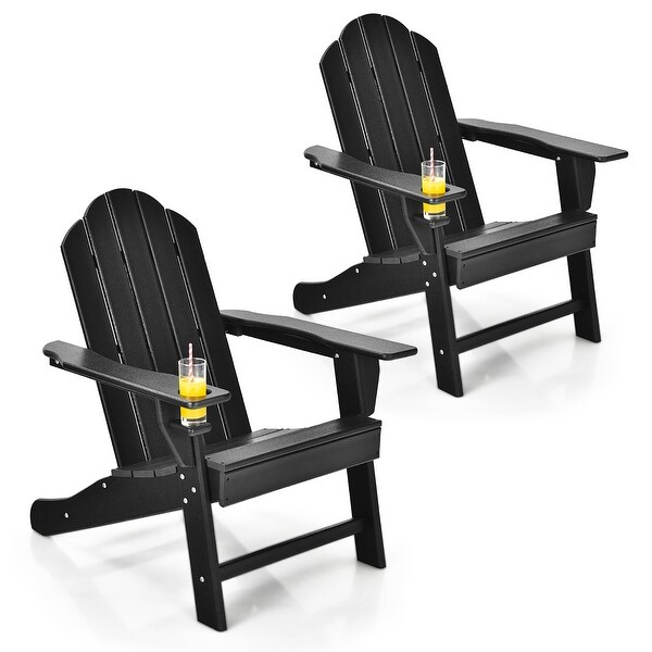 Costway 2PCS Patio Adirondack Chair Weather Resistant Garden Deck