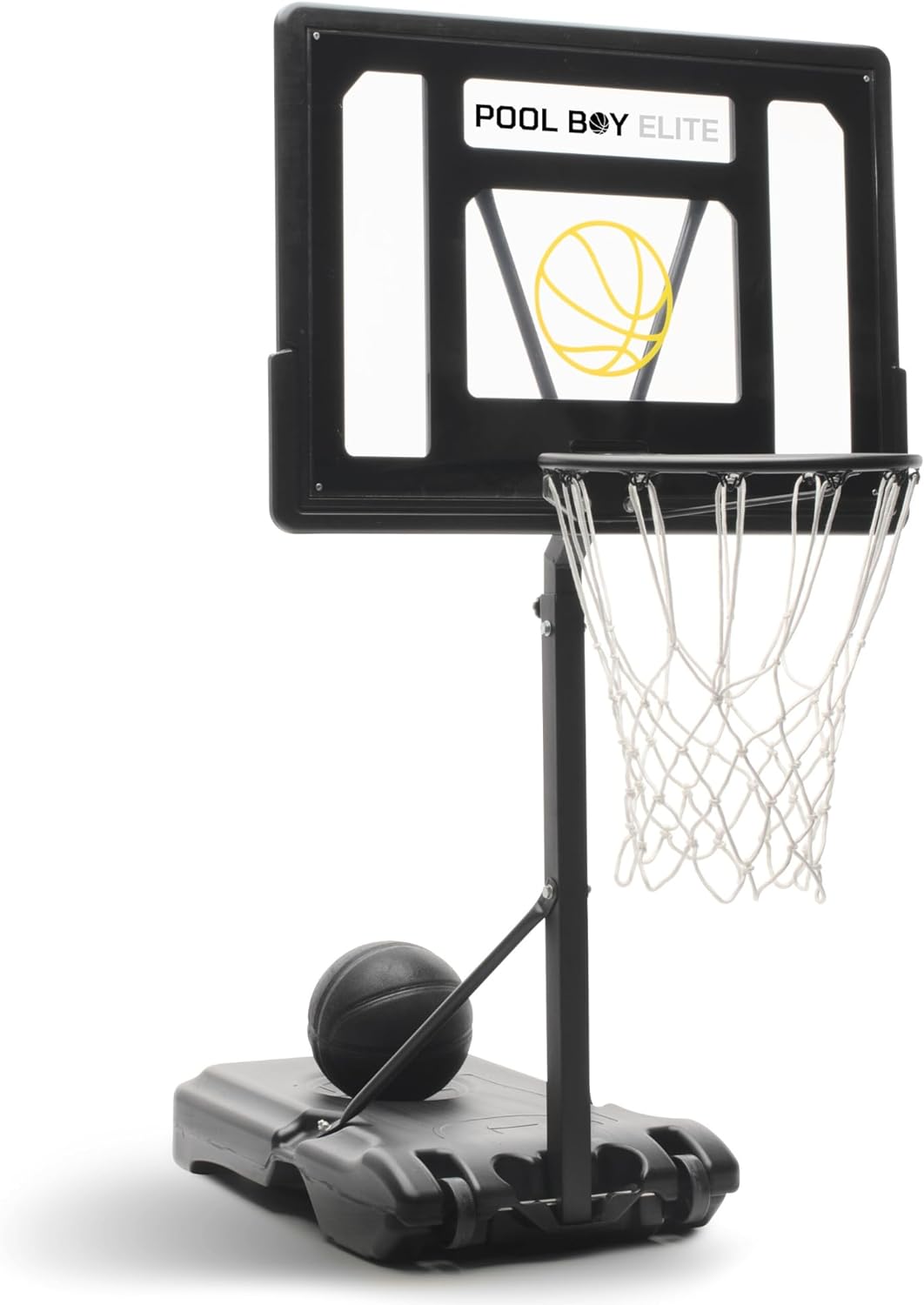 All-In-One Pool Basketball Hoop – Includes Composite Basketball, Air Pump, & Tools – Matte Black Heavy Duty Set – Adjustable Poolside Basketball Goal – Made for Kids, Teens, & Adults
