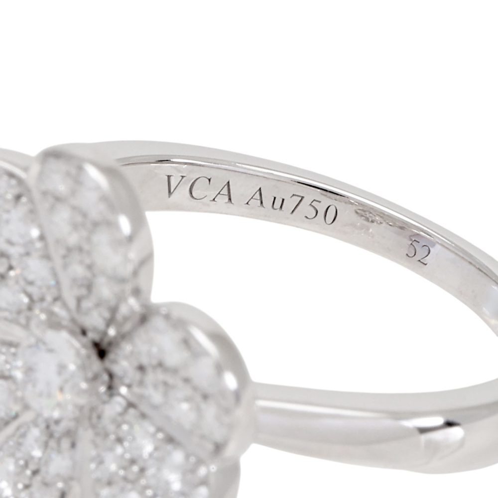 Van Cleef & Arpels Frivole 1 Flower Ring 18K White Gold Diamond VCARD31600