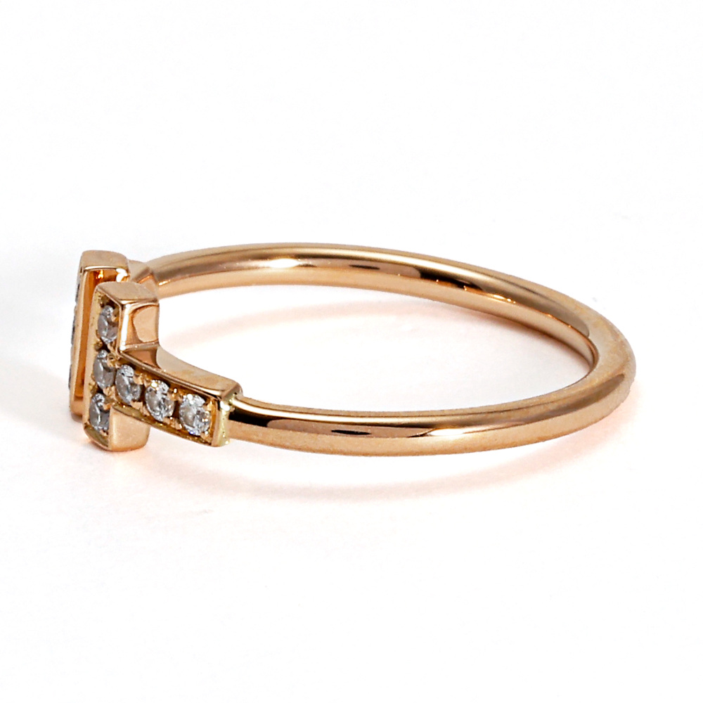 Tiffany & Co. Tiffany T Diamond Wire Ring 18K Rose Gold 60147328