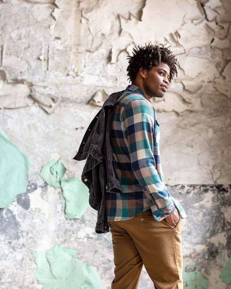 United by Blue Men&s Responsible Flannel Faded Navy / Large