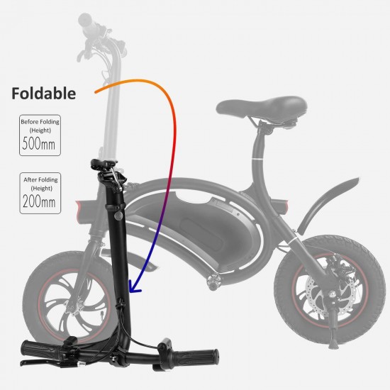 Folding Electric Bike– 350W 36V Electric Bicycle Waterproof E-Bike with 15 Mile Range, Collapsible Frame, and APP Speed Setting