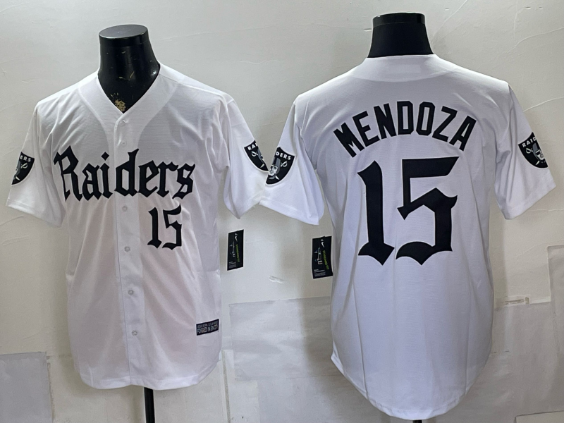 Men's Las Vegas Raiders Fernando Mendoza #15 White Player Game Jersey