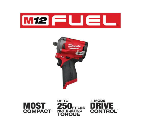 2554-20-2557-20 M12  12V Lithium-Ion Brushless Cordless  3/8 in. Impact Wrench and Ratchet Kit (Tool-Only Kit)