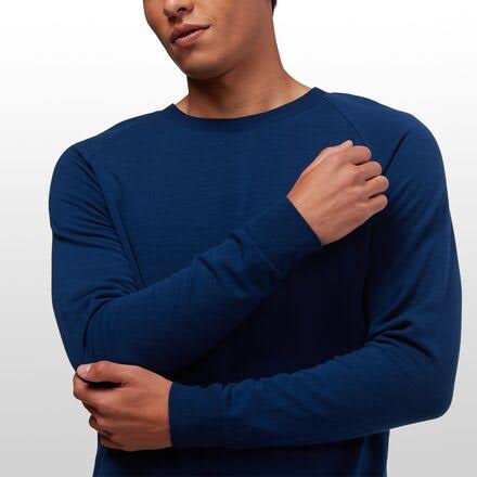 Icebreaker Mens Nature Dye Helliers LS Crewe - True Indigo Dk L