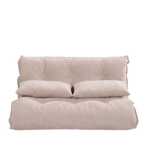 Lazy Sofa Adjustable Folding Futon Sofa with Pillows