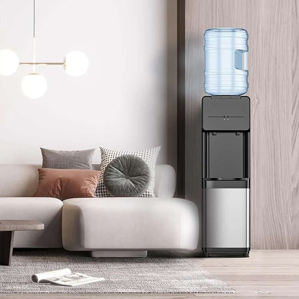 Top Loading Water Dispenser, Hot and Cold Water Cooler for 3 or 5 Gallon Bottles,Child Safety Lock,Water Cooler Dispenser