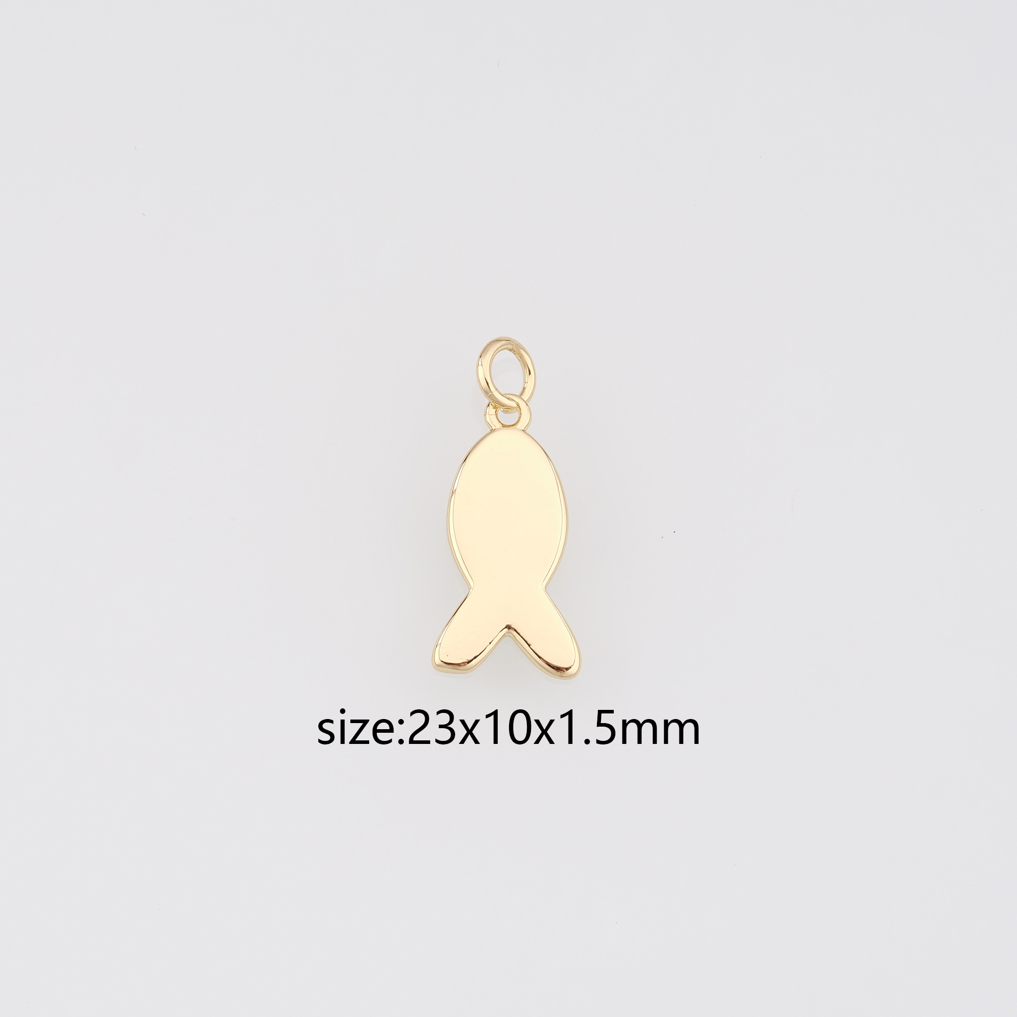 18K Gold Filled Fish Pendant,Ocean Charm Earrings Necklace for DIY Jewelry Making Supply