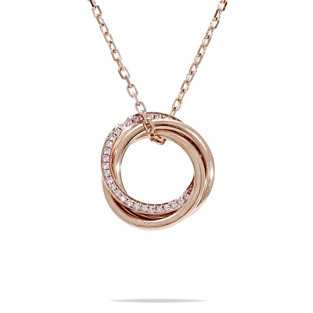 Cartier Trinity Necklace 18K Rose Gold Sapphire B3046000