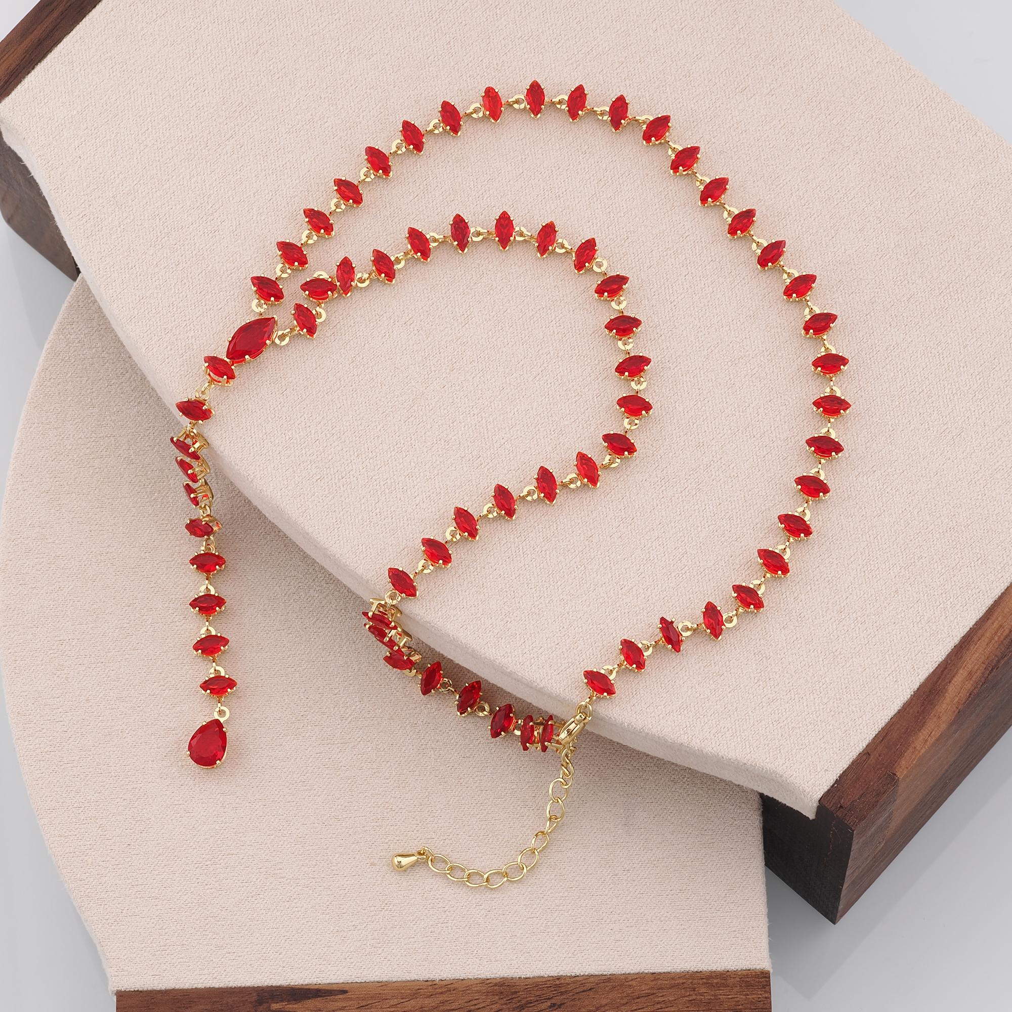 18K Gold Filled Red Necklace,Zircon Necklace,Minimalist Necklace,Adjustable Necklace,Gift for Her