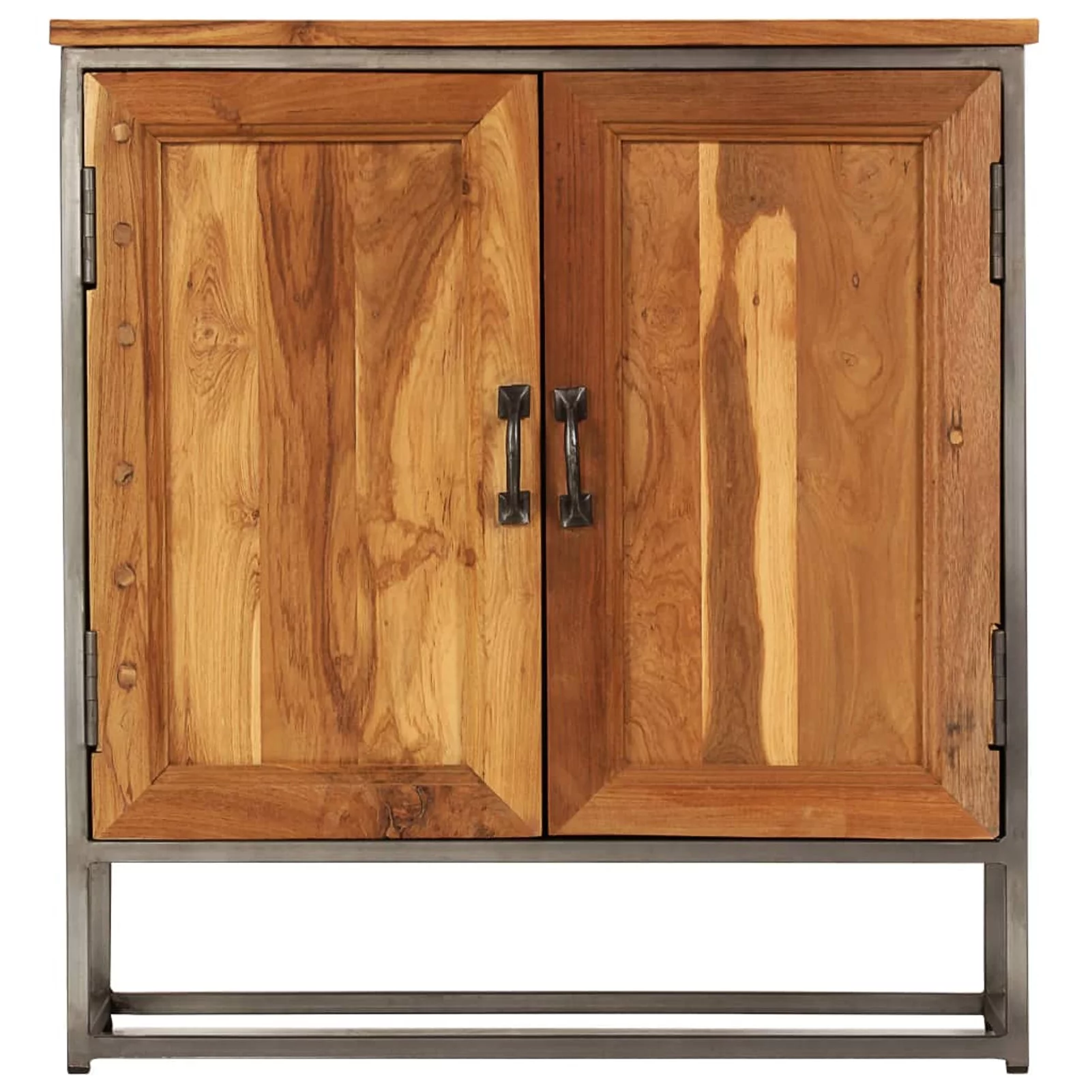 moobody Sideboard with 2 Doors Recycled Teak Wood Storage Cabinet Sofa and Couch End Table for Living Room, Kitchen, Bedroom, Entryway Home Furniture 25.6 x 11.8 x 27.6 Inches (W x D x H)