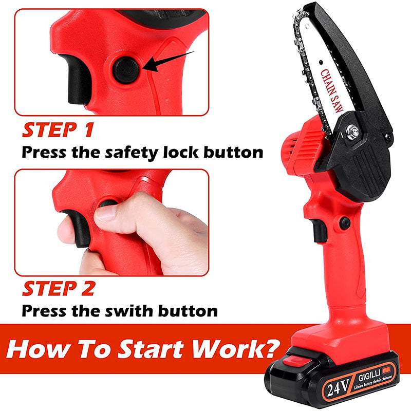 Woosir Upgraded 24V Mini Chainsaw With 2 Batteries 2 Chain