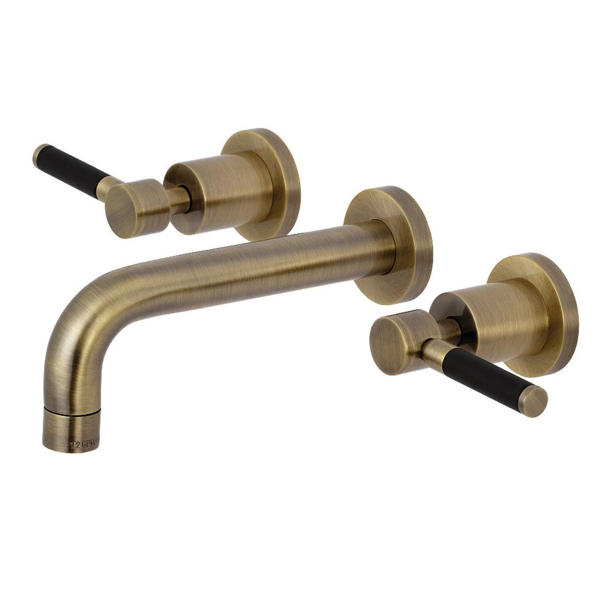 Kingston Brass KS8126DKL Kaiser 2-Handle Wall Mount Bathroom Faucet, Polished Nickel
