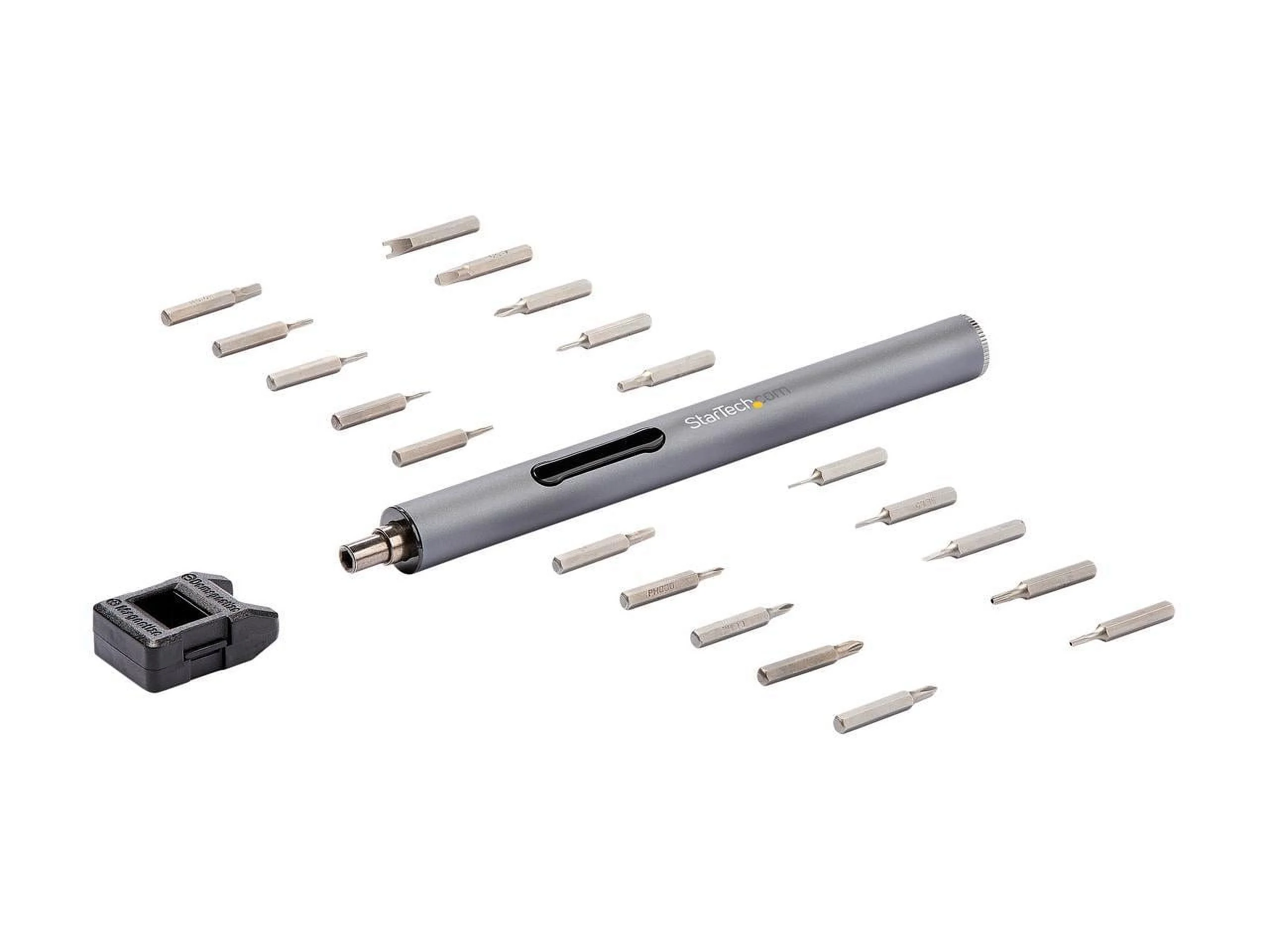 StarTech.com 20-Bit Electric Precision Screwdriver Set - Portable/Mini Battery Powered Bit Driver Kit for Electronic, Laptop, Computer, Tablet & Phone Repairs - Magnetic - Cordless (CTK20PCEDRIVE)