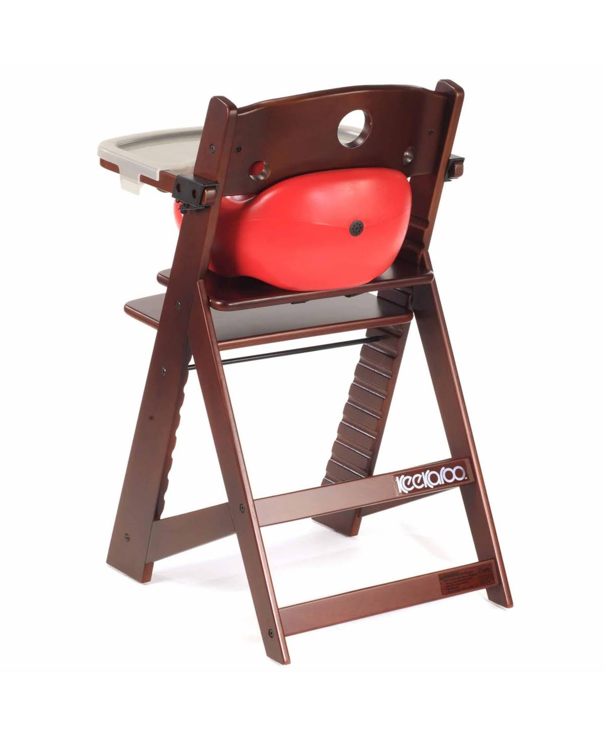 Keekaroo Height Right High Chair with Infant Insert and Tray - Espresso/Aqua