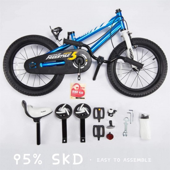 Boys Girls Kids Bike BMX Freestyle 2 Hand Brakes Bicycles with Training Wheels Child Bicycle