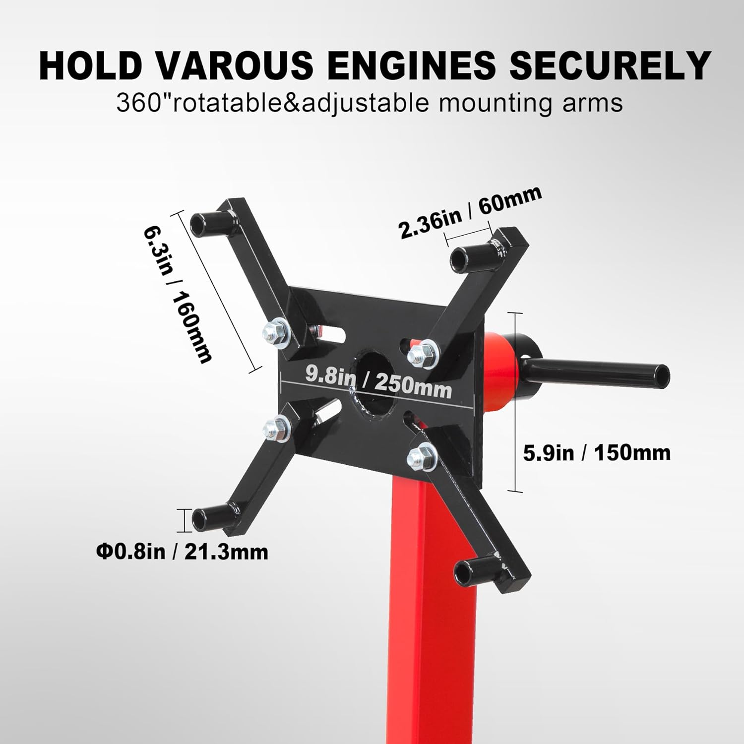 Rotating Engine Stand: Removable Oil Pan and Magnetic Tray, Turbine Turntable, 2 Brake Caster Lockable Wheels, 1,000 Lbs Capacity