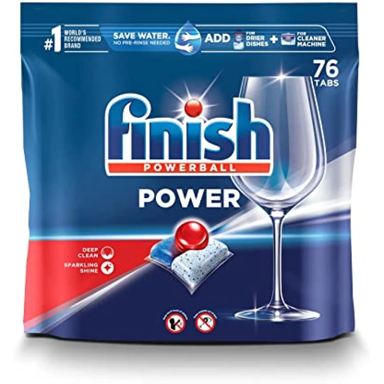 Finish Power - 76Ct - Dishwasher Detergent - Powerball - Dishwashing Tablets - Dish Tabs, (Pack Of 3)