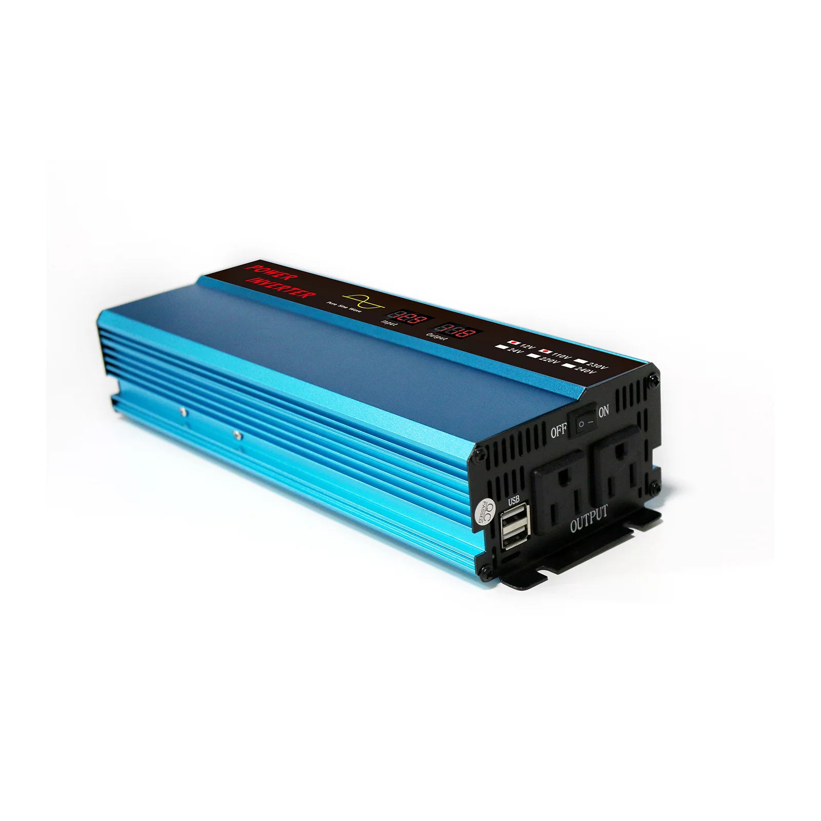 Nebublu Pure Sine 850W Car Power Inverter Converter， 1600 Watt, DC 12V to 120V AC, 2 Sockets, 2x6A USB Ports， Reliable Power for Your Vehicle Appliances