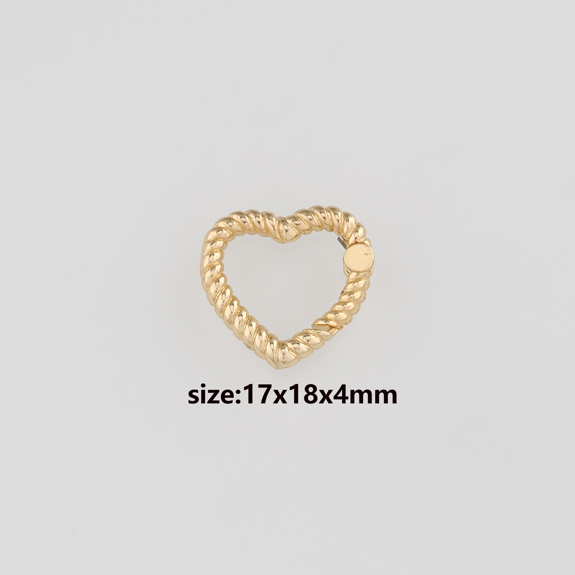 18K Gold Filled Heart Carabiner Clips,Heart Spring Push Gate Clasp Bracelet Necklace for DIY Jewelry Finding Necklace Bracelet