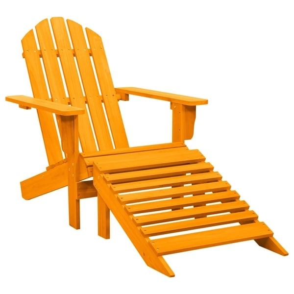 vidaXL Adirondack Chair Patio Adirondack Chair with Ottoman Solid Wood Fir
