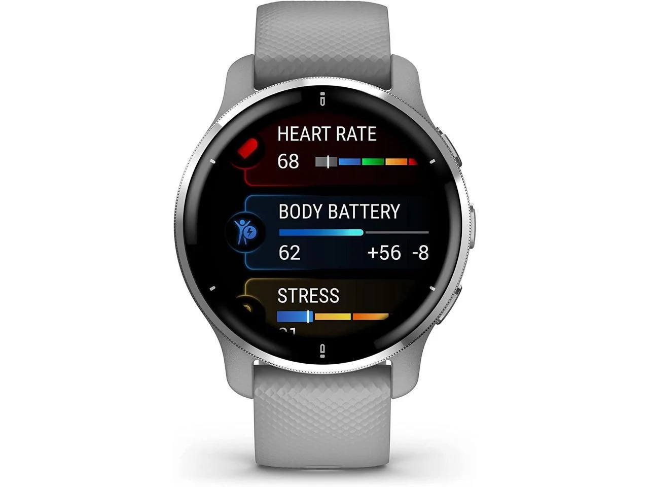 Garmin Venu 2 Plus GPS Multisport Smartwatch, Silver Bezel with Powder Gray Case