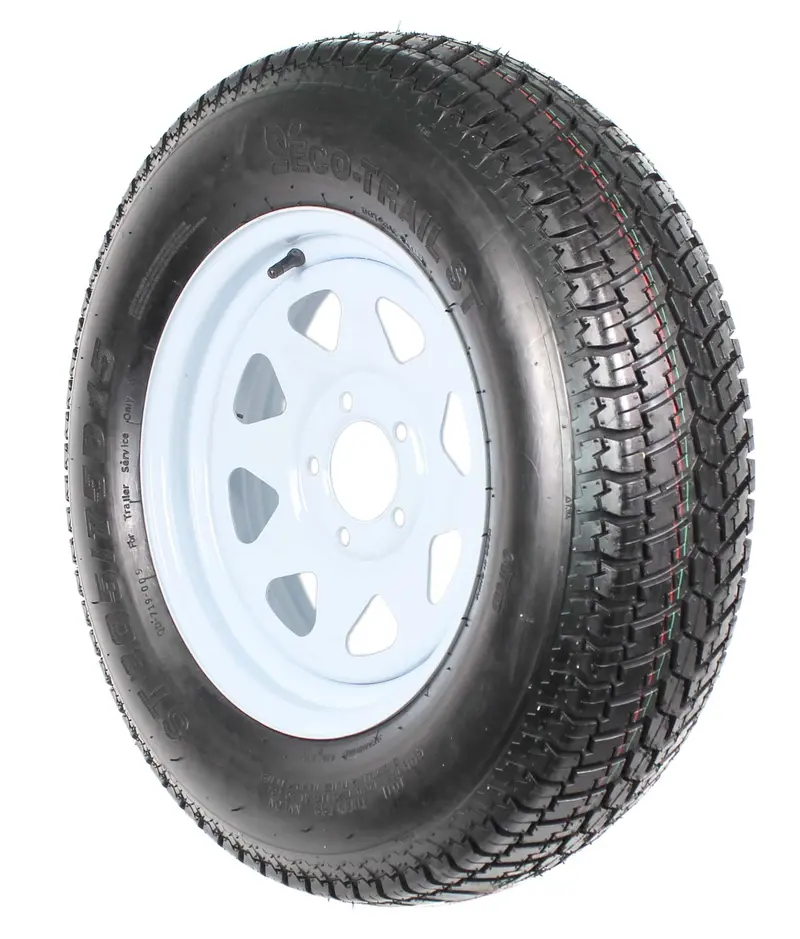 ST205/75D15 Trailer Tire & Rim Combo (2-Pack) – 15″ White Spoke, Load Range C