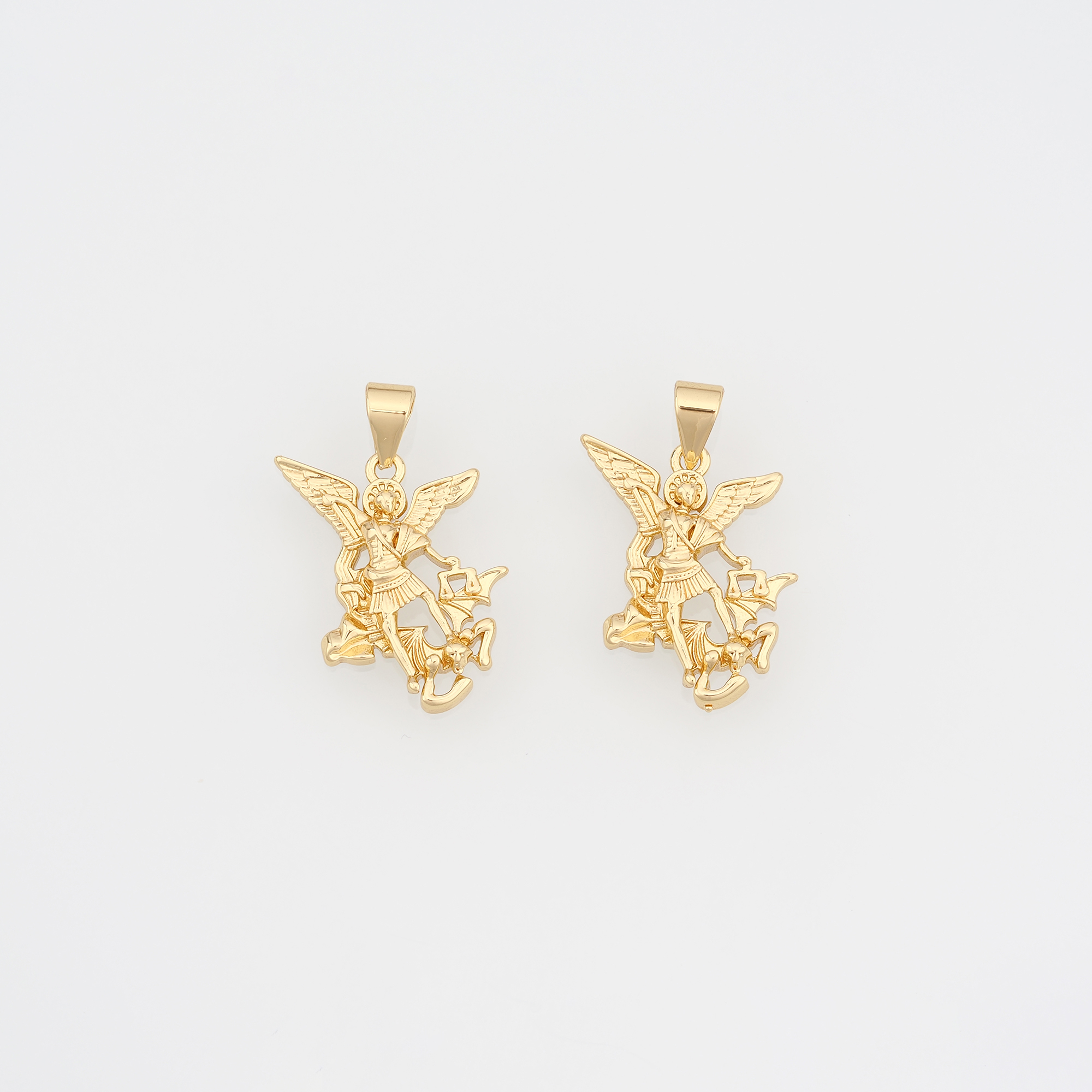 18K Gold Filled Archangel Pendant,Angel Charm Earrings Necklace for DIY Jewelry Making Supply