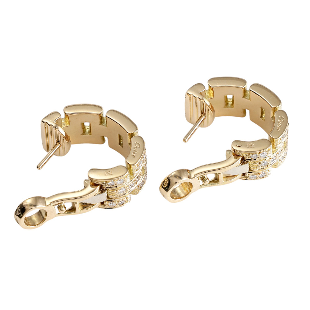 Cartier Mayon Pantale Earrings 18K Yellow Gold