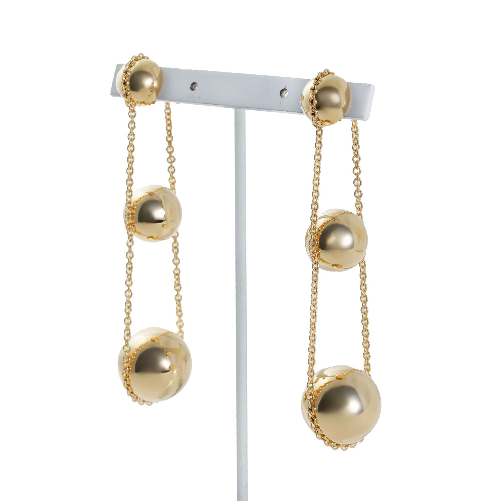Tiffany & Co. Hardware Triple Drop Earrings 18K Yellow Gold 60006746