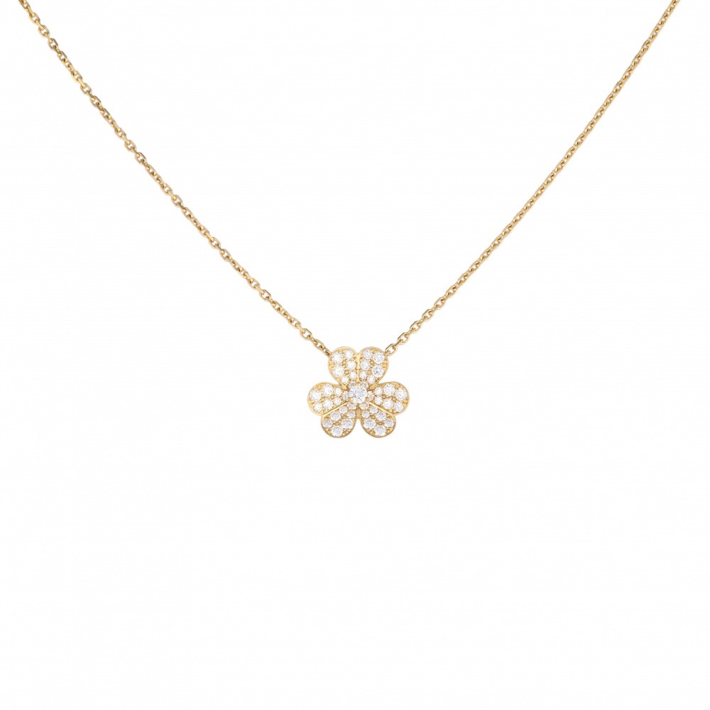 Van Cleef & Arpels Frivole Necklace 18K Yellow Gold Diamond VCRP2V100