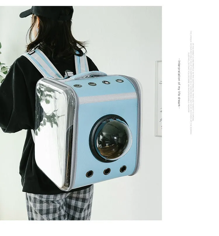 Large Pet Backpack Portable Space Capsule Breathable Window Cat Carrier