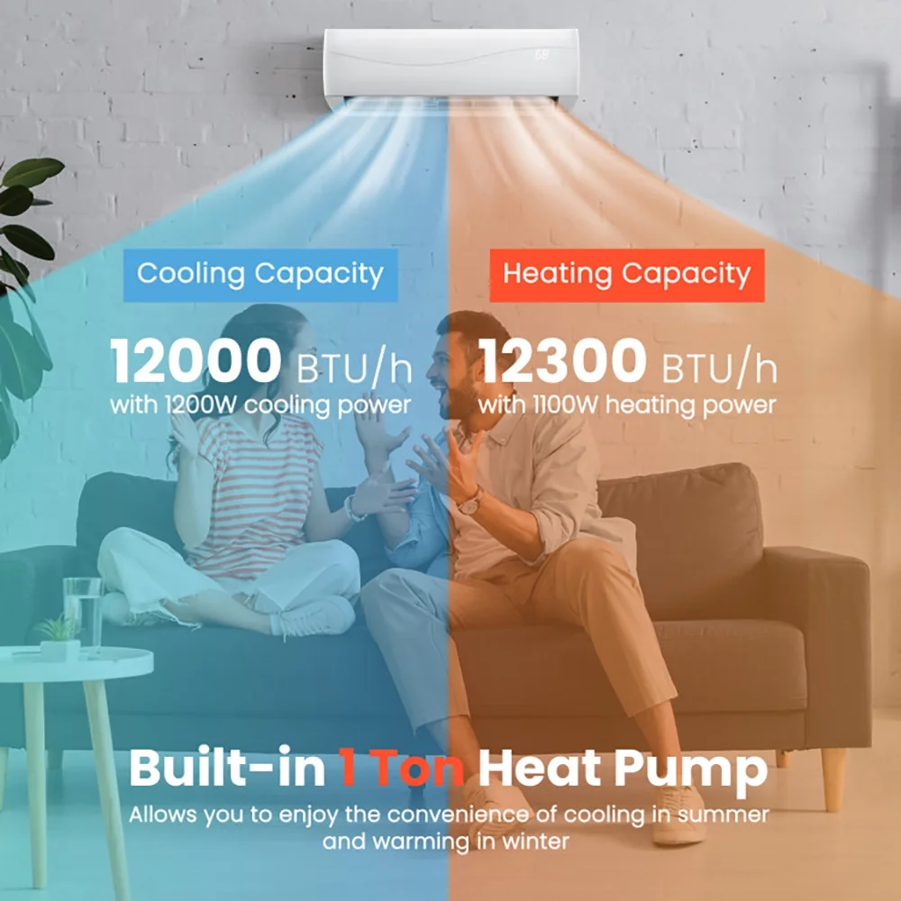 YYAo12000 BTU 20 SEER2 115V Ductless Mini Split Air Conditioner