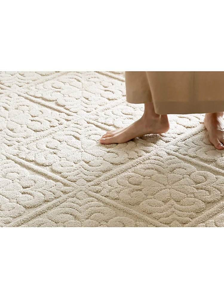 CP076 - Pure Natural Four Seasons Alginate “Micro Waterproof” Cream Three-Dimensional Handmade Carpet Living Room