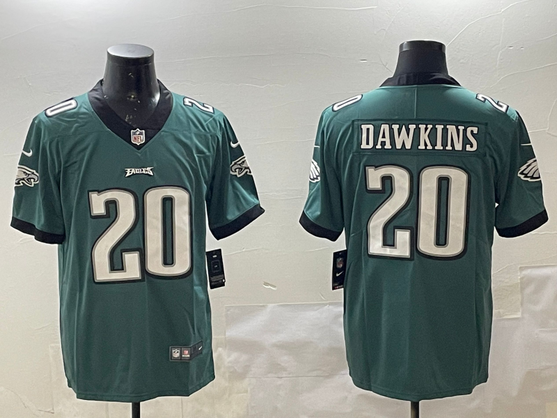 Men's Philadelphia Eagles Brian Dawkins #20 Green Game Jersey