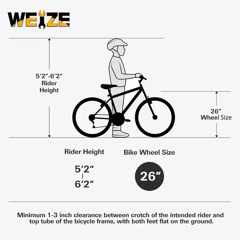 WEIZE 26/27.5-Inch Hybrid Mountain Bike – 18-Speed Dual Suspension Adult MTB with Ergonomic Adjustable Seat