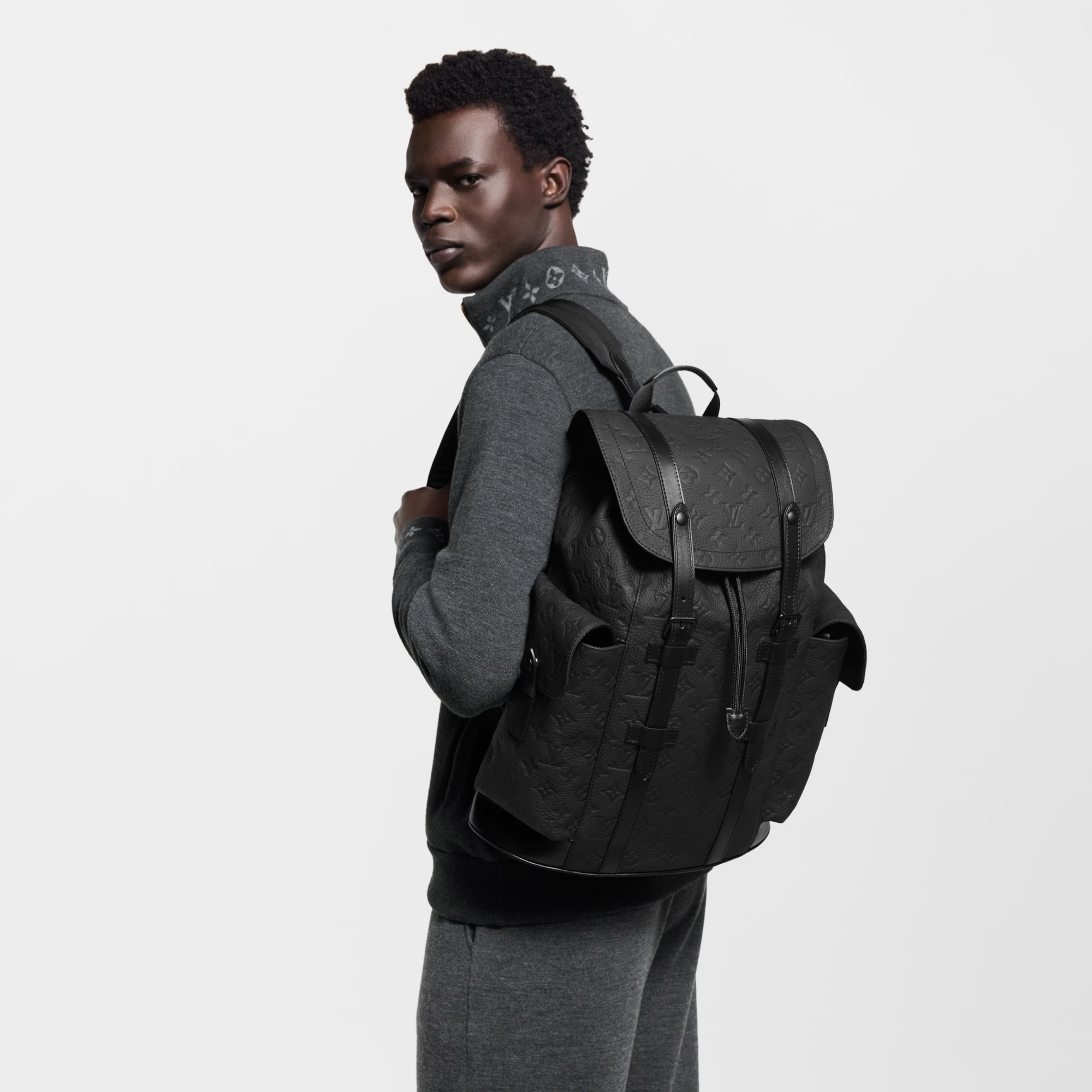 Louis Vuitton Christopher Backpack Mm Taurillon Monogram Black M55699