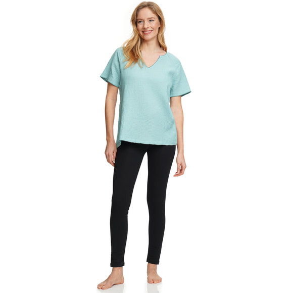 Gina Benotti Damen Musselin-Schlafshirt mit V-Ausschnitt
