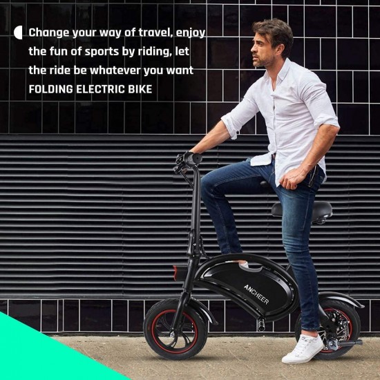 14” / 12” Electric Bike Electric Bicycle, APP Control 500W / 350W Folding Electric Commuter Bike 20MPH Adults/Teens City Ebike with 48V 7.5Ah / 6Ah Battery